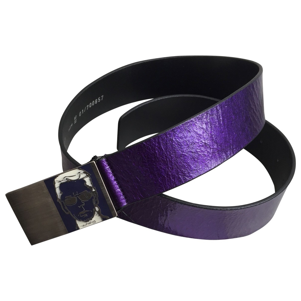 Leather belt Karl Lagerfeld Purple size 